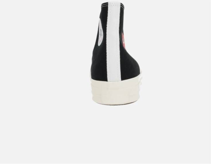 Comme des Garçons Play Zwarte High-Top Canvas Sneakers Black Dames