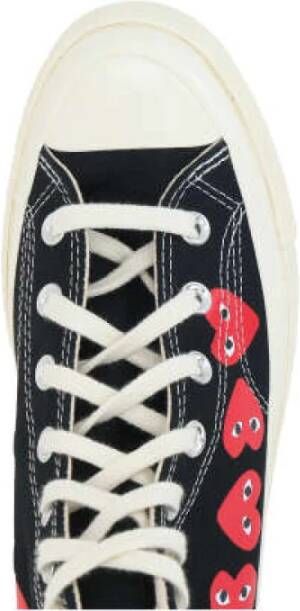 Comme des Garçons Play Zwarte hoge sneakers met hartprint Black Dames