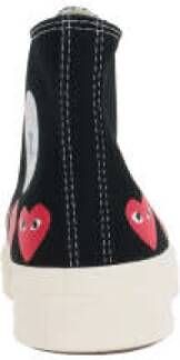 Comme des Garçons Play Zwarte hoge sneakers met hartprint Black Dames