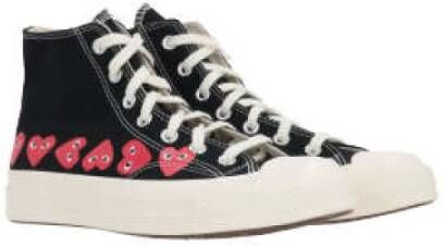 Comme des Garçons Play Zwarte hoge sneakers met hartprint Black Dames