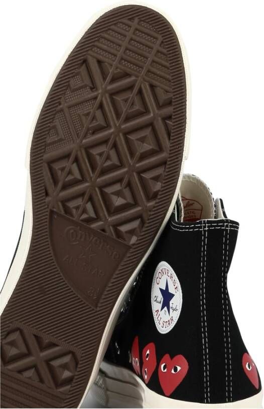 Comme des Garçons Play Zwarte Sneakers Lichtgewicht Canvas Gevulkaniseerde Zool