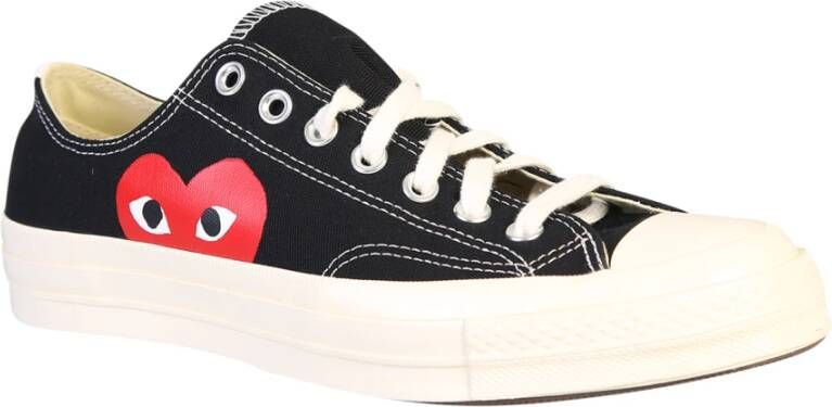 Comme des Garçons Play Zwarte Veterschoenen Stijlvol Zijprint Black Heren