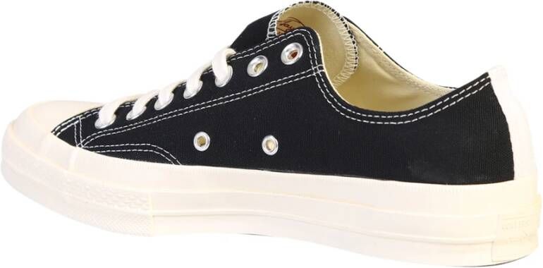 Comme des Garçons Play Zwarte Veterschoenen Stijlvol Zijprint Black Heren