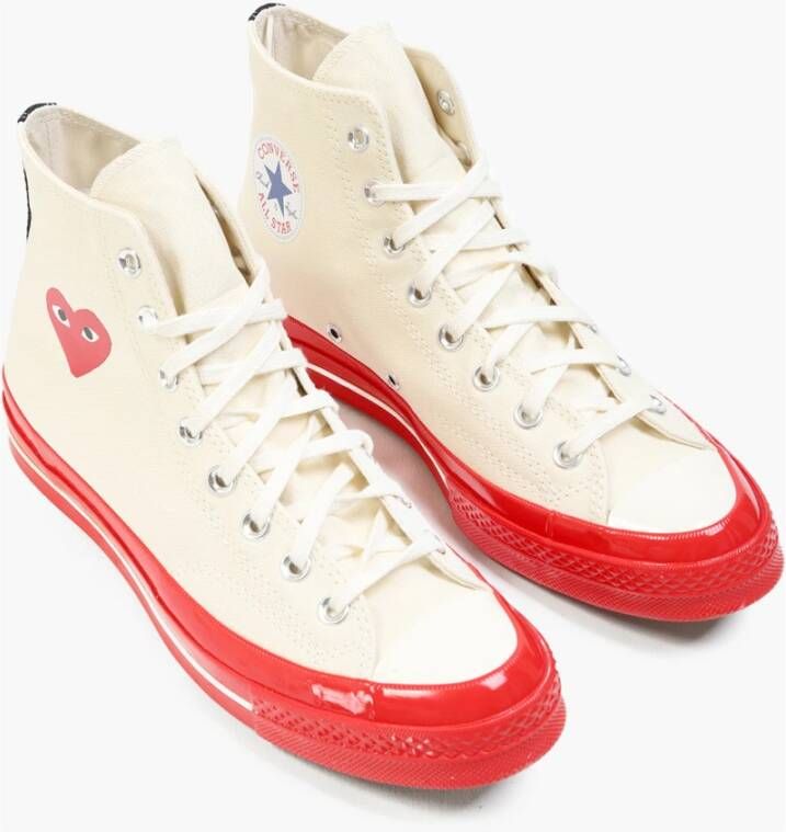 Comme des Garçons Rode zool hoge top Chuck Taylor Beige Heren