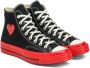 Comme des Garçons Play Hoge Chuck Taylor All Star Sneakers in Zwart en Rood Black - Thumbnail 2