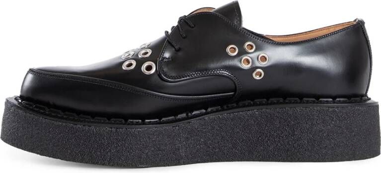 Comme des Garçons Zwarte leren Creeper schoenen met oogdetail