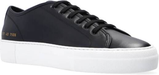 Common Projects Zwarte Tournament Low Super Leren Sneakers Zwart Dames