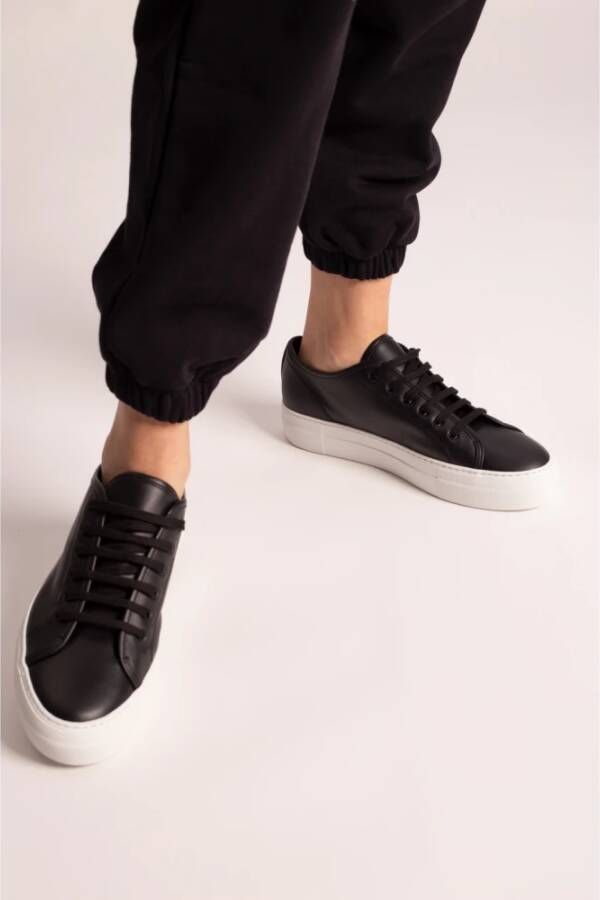 Common Projects Zwarte Tournament Low Super Leren Sneakers Zwart Dames