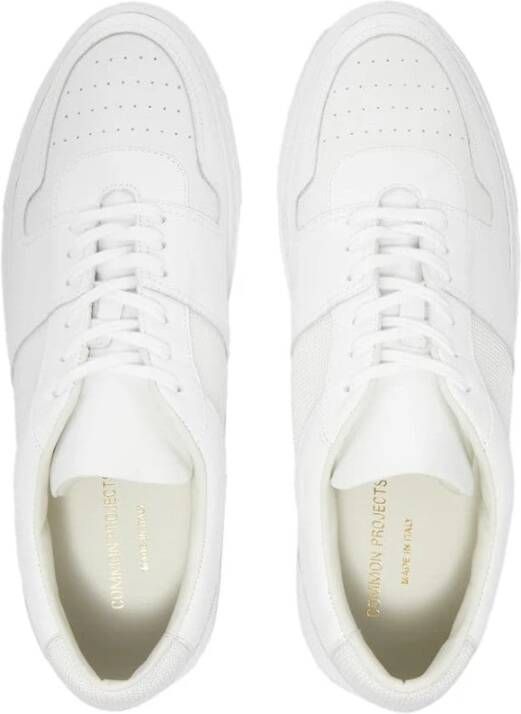 Common Projects Witte Leren Sneakers met Gouden Details White Heren