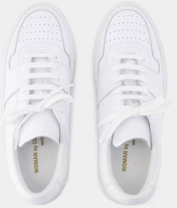 Common Projects Witte Leren Sneakers Ronde Neus White Dames