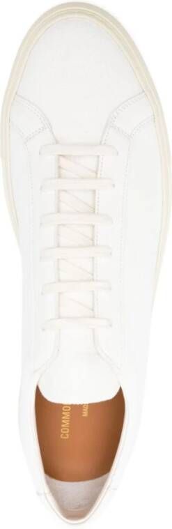 Common Projects Witte Veterschoenen Platte Rubberen Zool