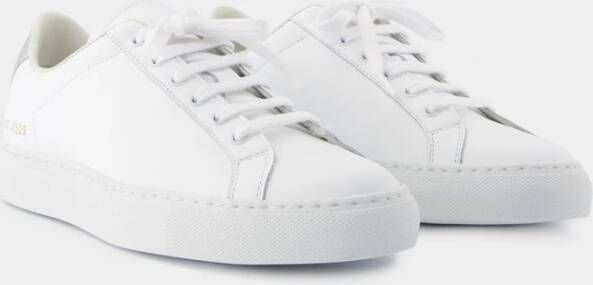 Common Projects Wit Zilver Retro Klassieke Leren Sneakers White Dames