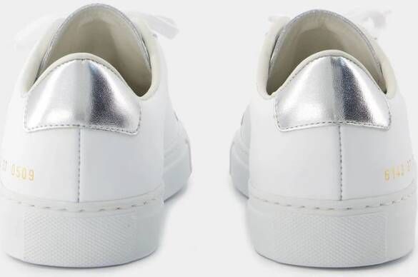 Common Projects Wit Zilver Retro Klassieke Leren Sneakers White Dames