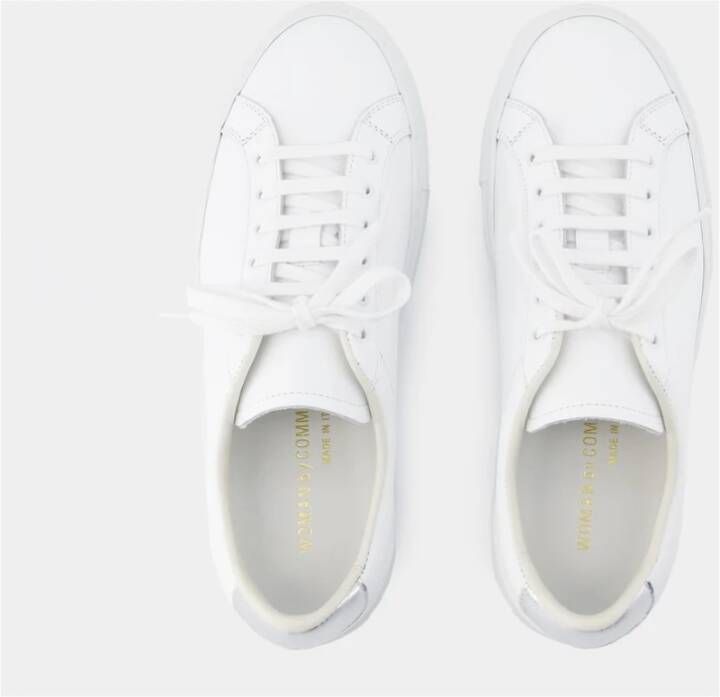 Common Projects Wit Zilver Retro Klassieke Leren Sneakers White Dames