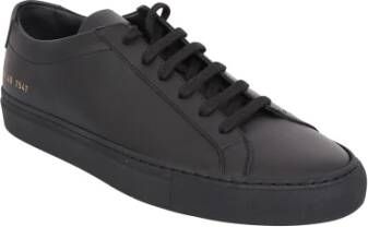 Common Projects Zwarte Leren Achilles Sneakers Black Dames