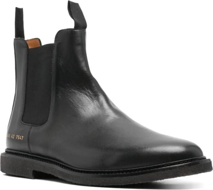 Common Projects Zwarte leren instap enkellaarzen