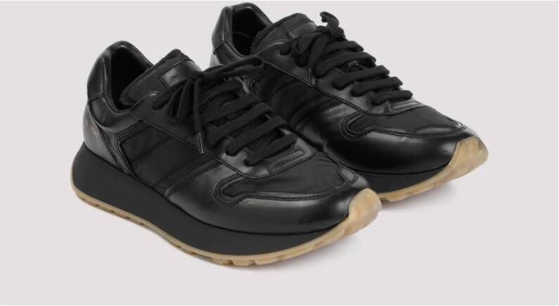 Common Projects Zwarte Leren Track 76 Sneakers Black Heren