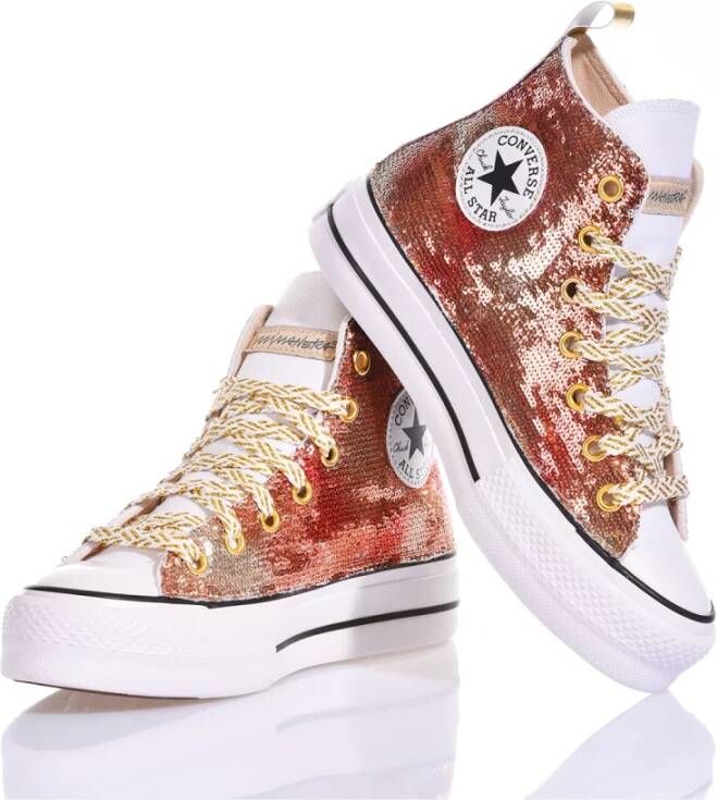 Converse Aangepaste Platform Sneakers Beige Geel Bruin Brown Dames -  Schoenen.nl