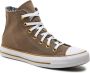 Converse Taupe Herringbone High Top Sneakers Beige Dames - Thumbnail 2