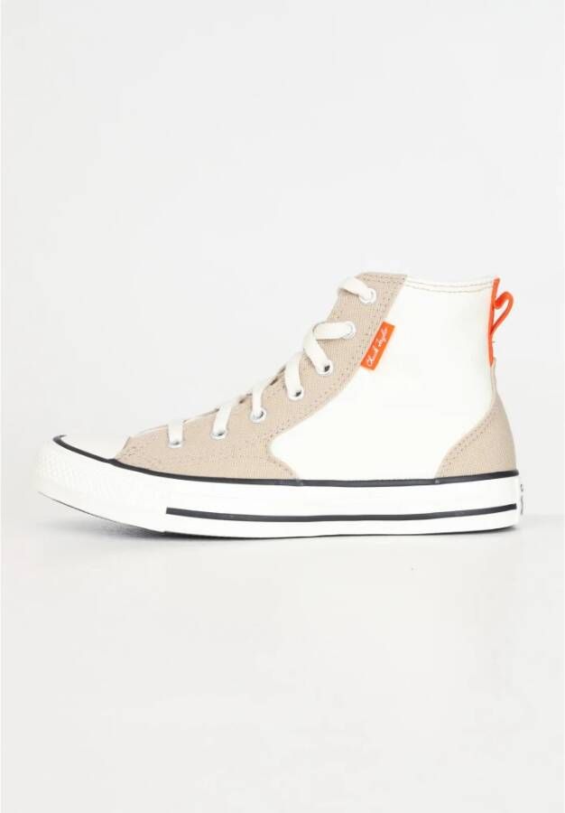 Converse Beige Hi Top Canvas Sneakers Multicolor Dames