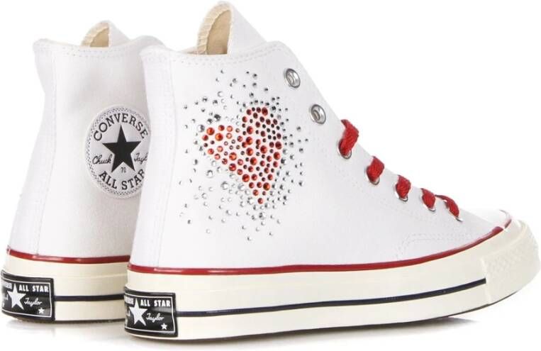 Converse Canvas High-Top Sneaker met Hart Glitter White Dames