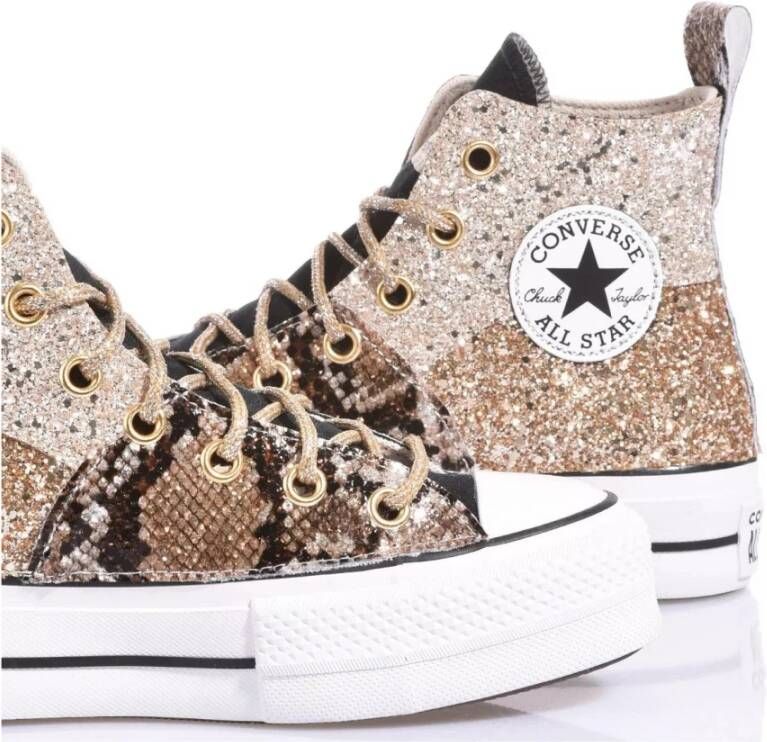 Converse Champagne Gold Platform Sneakers