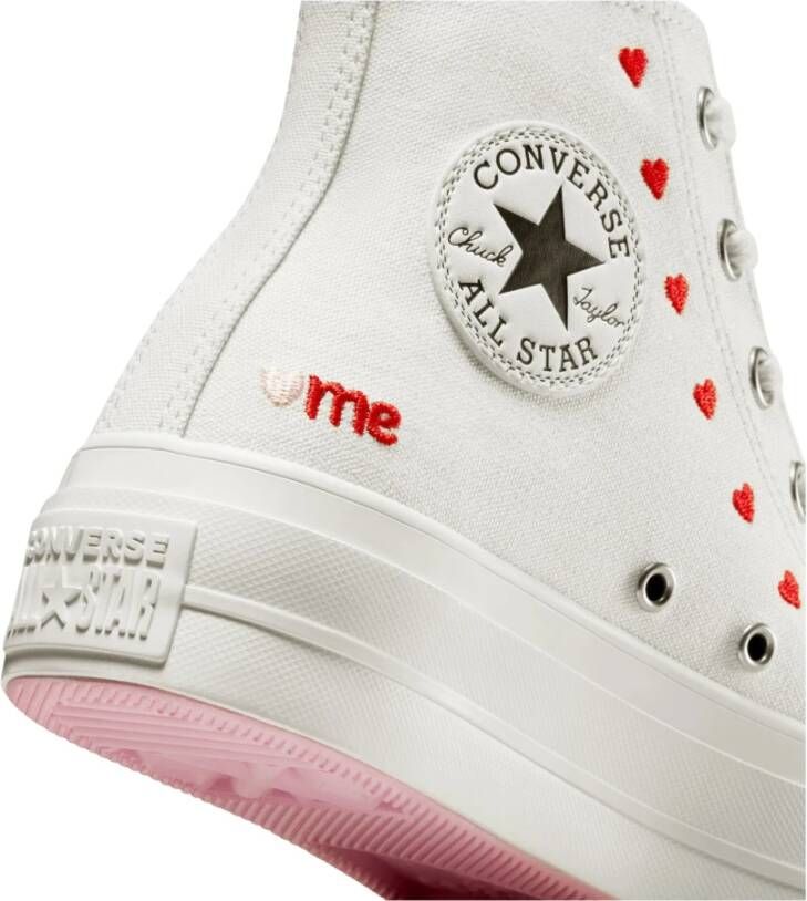 Converse Stijlvolle witte rode hart sneakers (W) Wit Dames