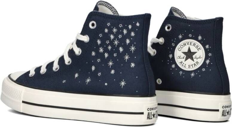 Converse Donkerblauwe Hoge Sneakers met Plateauzool Blue Dames