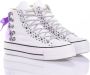 Converse Handgemaakte Witte Paarse Sneakers Multicolor Dames - Thumbnail 2