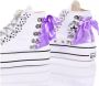 Converse Handgemaakte Witte Paarse Sneakers Multicolor Dames - Thumbnail 4