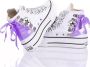 Converse Handgemaakte Witte Paarse Sneakers Multicolor Dames - Thumbnail 5