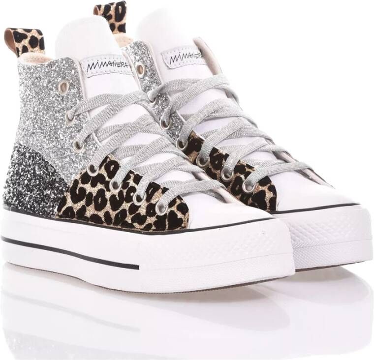 Converse Handgemaakte Zilver Wit Zwart Sneakers Multicolor Dames