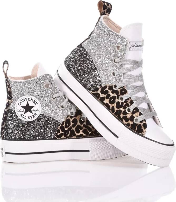 Converse Handgemaakte Zilver Wit Zwart Sneakers Multicolor Dames