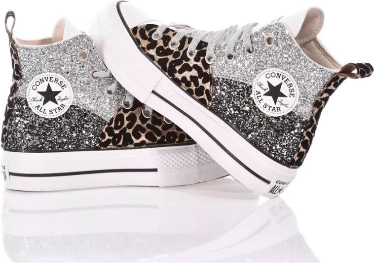 Converse Handgemaakte Zilver Wit Zwart Sneakers Multicolor Dames