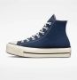 Converse Blauwe Hoge Sneaker Chuck Taylor All Star Lift Hi - Thumbnail 7