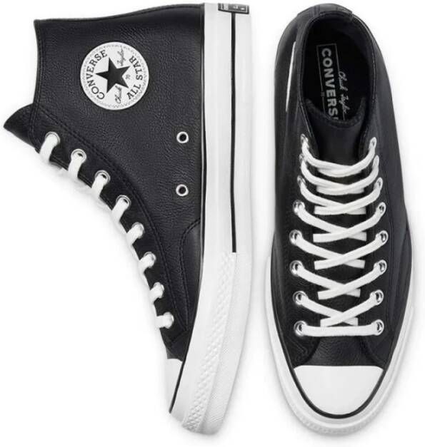 Converse Chuck 70 Leather Hi Black Egret Sneakers Zwart Heren