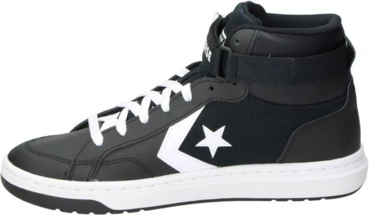 Converse Zwarte Leren Hoge Sneakers voor Heren Zwart Heren