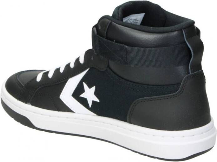 Converse Zwarte Leren Hoge Sneakers voor Heren Zwart Heren