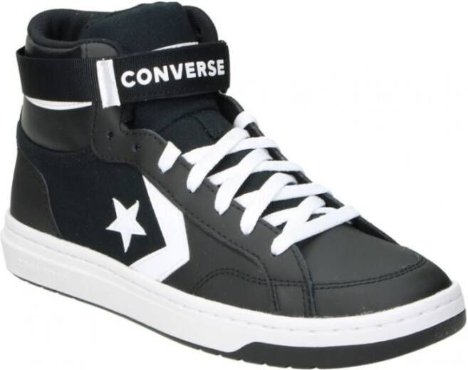 Converse Zwarte Leren Hoge Sneakers voor Heren Zwart Heren