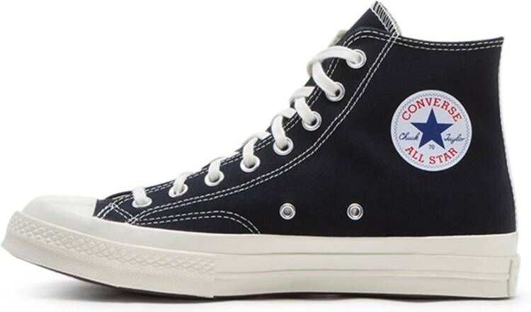 Converse Zwarte Hoge Sneakers met Rood Hart Design Zwart Heren