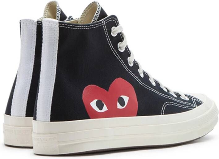 Converse Zwarte Hoge Sneakers met Rood Hart Design Zwart Heren