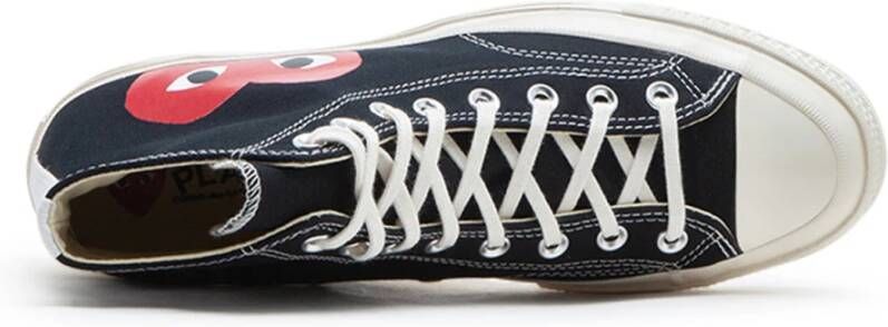 Converse Zwarte Hoge Sneakers met Rood Hart Design Zwart Heren