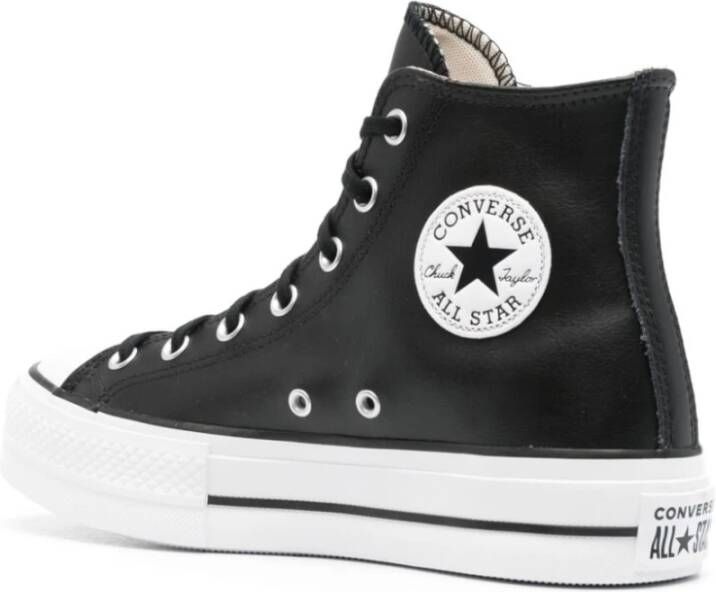 Converse Zwarte Leren Sneakers Black Heren