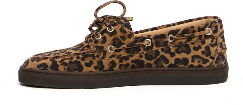 Copenhagen Shoes Bootsschoen van suède met luipaardprint