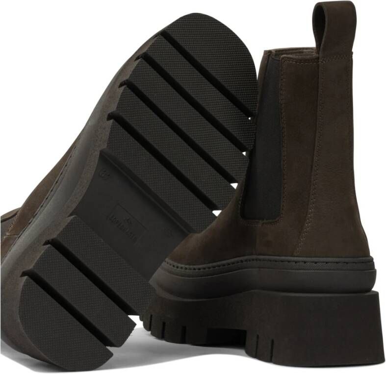 Copenhagen Shoes Bruine Leren Enkellaarzen voor Vrouwen