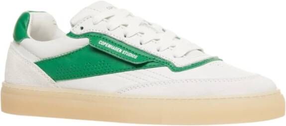 Copenhagen Shoes Groene Sneakers met Suède Details White Dames