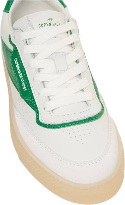 Copenhagen Shoes Groene Sneakers met Suède Details White Dames