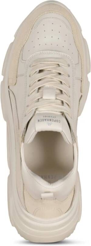 Copenhagen Shoes Handgemaakte Leren Sneaker met Plateauzool Beige Dames