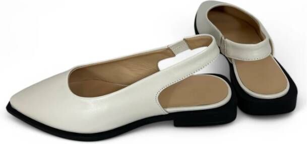 Copenhagen Shoes Leren Slingpumps Room Puntige Neus Beige Dames