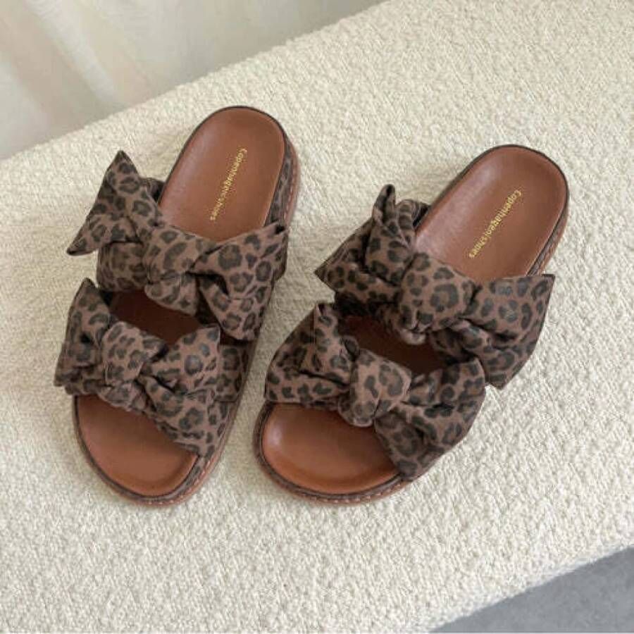 Copenhagen Shoes Luipaardprint Strik Sandalen